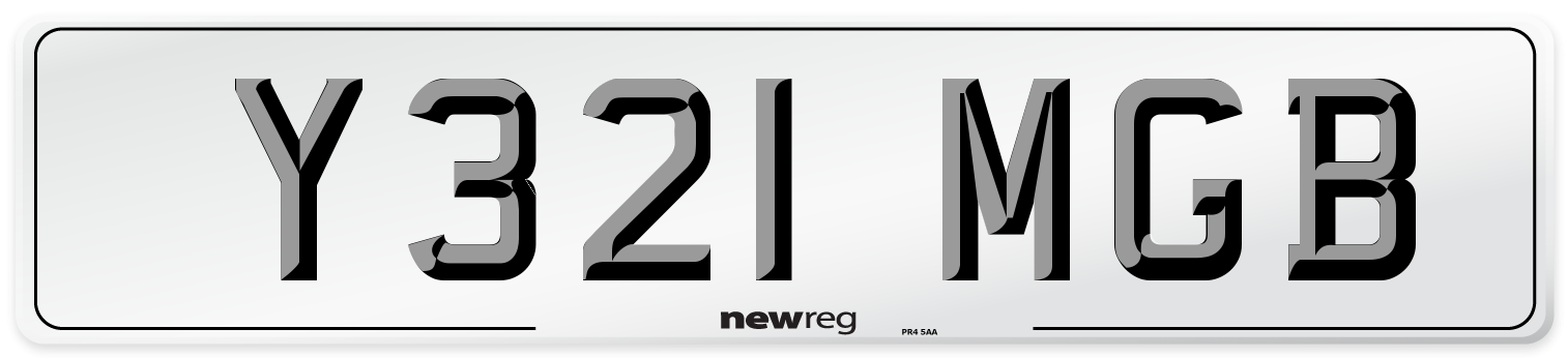 Y321 MGB Number Plate from New Reg